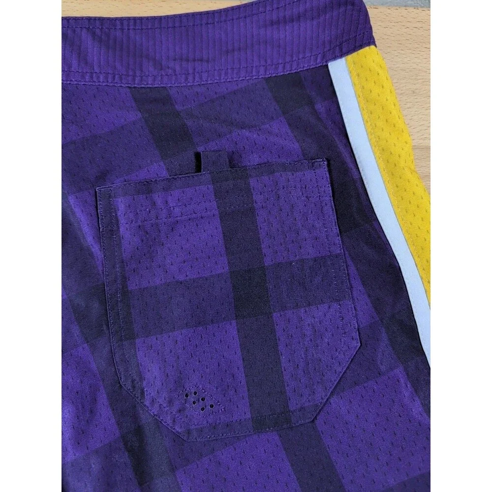Nike Men's Board Shorts Size Medium 31 Purple Gold 6.0 Swoosh Swim